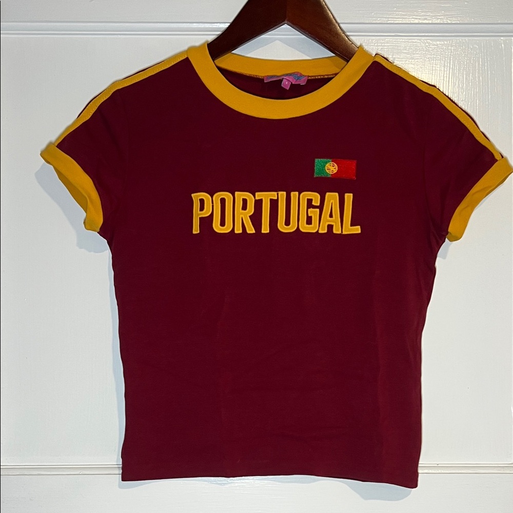 Edikted Maroon and Yellow Portugal Tee